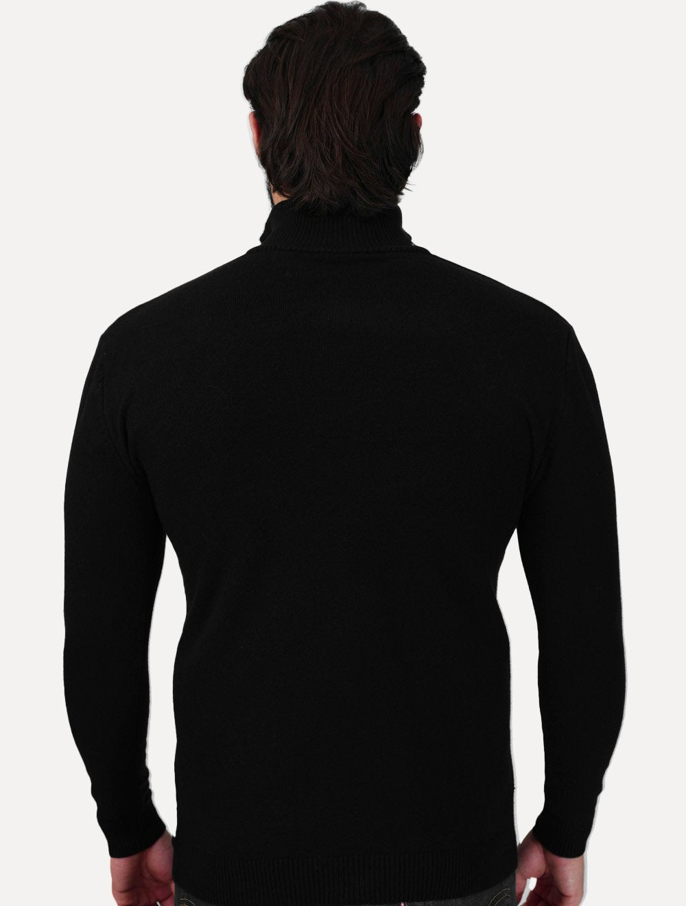 Suéter Dixen Masculino Tricot Straights Half-Zip Gola Alta Preto