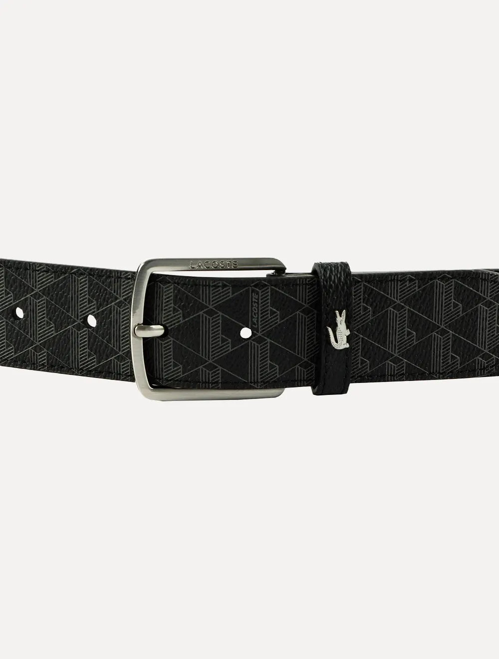 Cinto Lacoste Masculino The Blend Monogram Print Preto