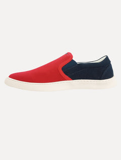 Tênis Nautica Masculino Slip On Lona Azul Marinho/Vermelho
