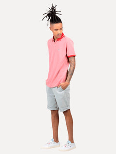 Polo Original Penguin Masculina Piquet Friso Patch Vermelho Mescla