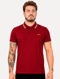 Polo Colcci Masculina Piquet Orange Logo Bordô