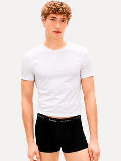 Cueca Tommy Hilfiger Cotton Boxer Trunk Preta Pack 5UN