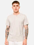 Camiseta Levis Masculina Relaxed Henley Botão Areia Mescla