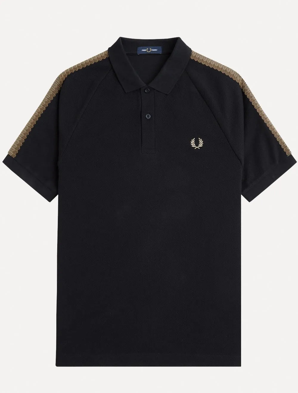 Polo Fred Perry Masculina Piquet Regular Honeycomb Taped Preta