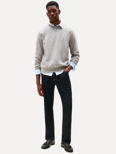 Moletom Tommy Hilfiger Masculino Essential Fleece Crewneck Flag Cinza