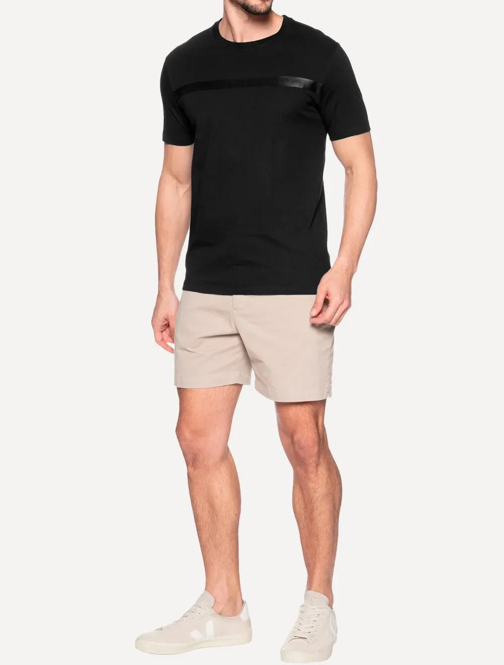 Camiseta Calvin Klein Masculina Line Rubber Logo Preta