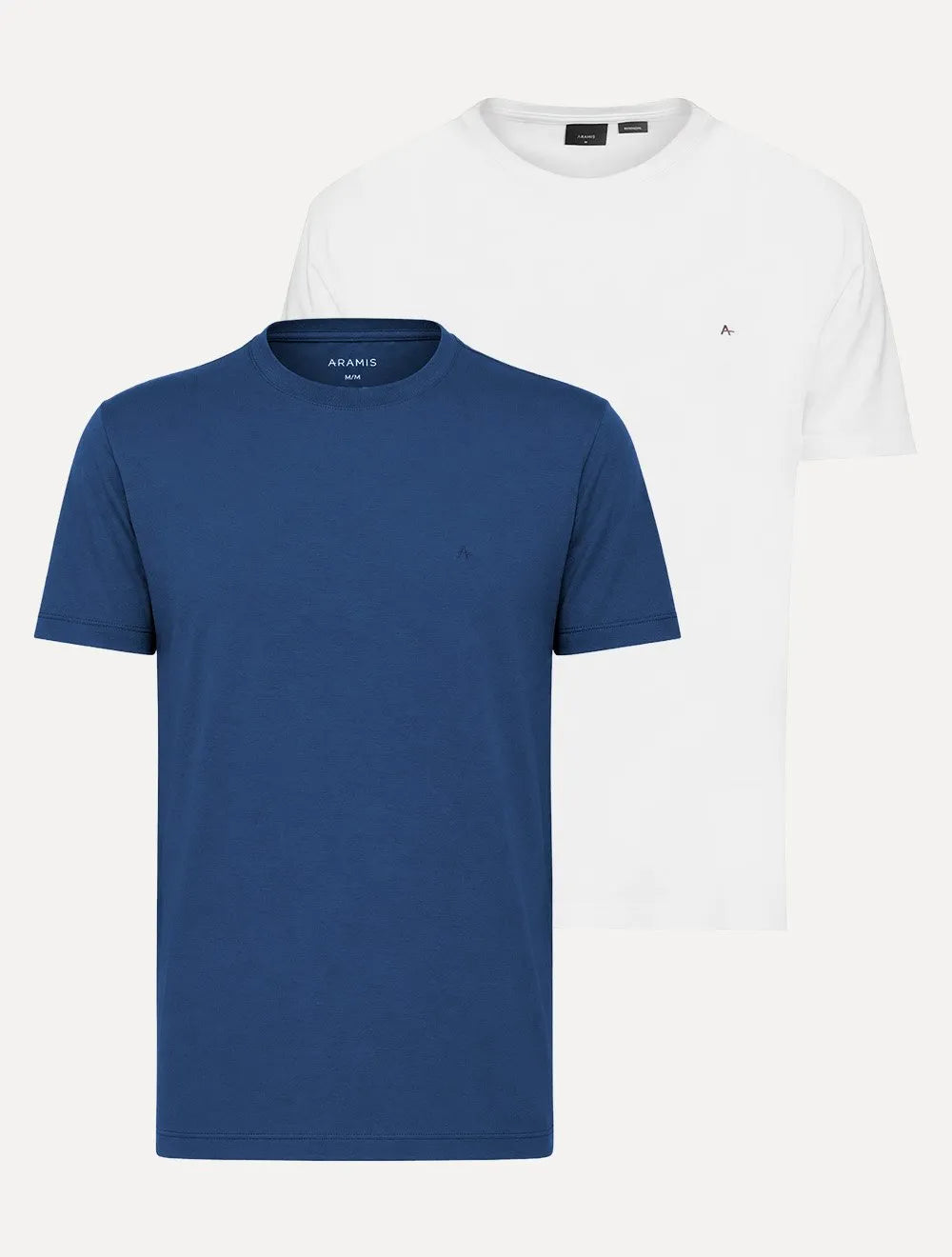 Kit Camisetas Aramis | Masculina Basic Lisa Azul Alumínio/Branca