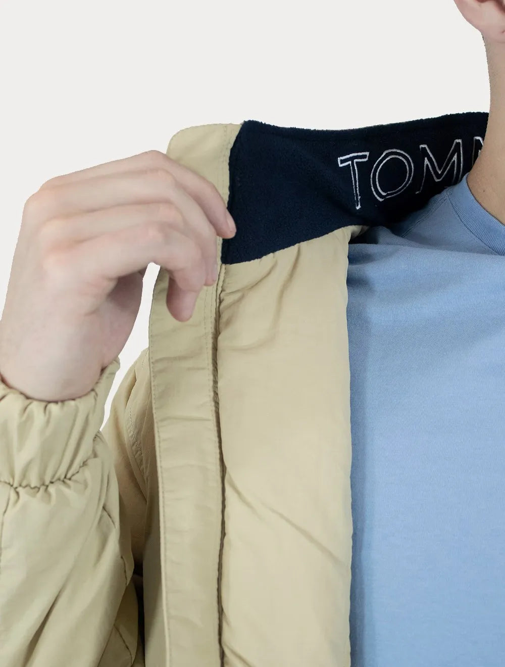 Jaqueta Tommy Jeans Masculina Essential Padded Logo Collar Cáqui