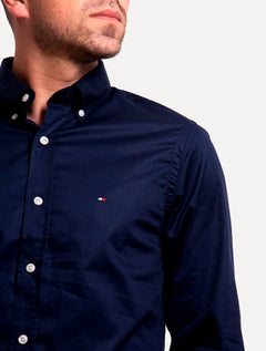 Camisa Tommy Hilfiger Masculina Regular Fit Classic Collar Azul Marinho