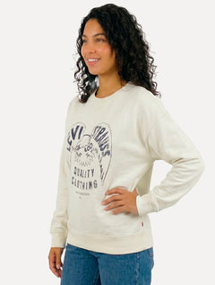 Moletom Levis Feminino Crewneck Relaxed Fit Estampado Branco