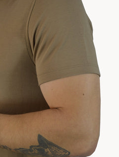 Polo Dudalina Masculina Malha Gola Friso Binada Cáqui
