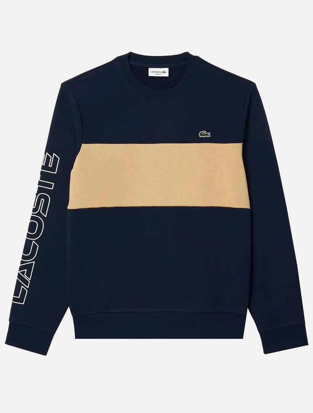 Moletom Lacoste Masculino Jogger 3D Print Colorblock Cáqui/Marinho