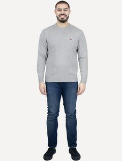 Suéter Levis Masculino Crewneck Classic Housemark Logo Cinza Mescla