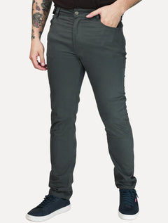 Calça Ellus Masculina Sarja Slim Color Twill Power Chumbo