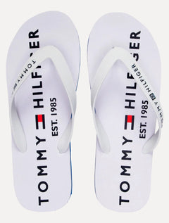Chinelo Tommy Hilfiger Masculino Rubber Strip Simon 34R Azul/Branco