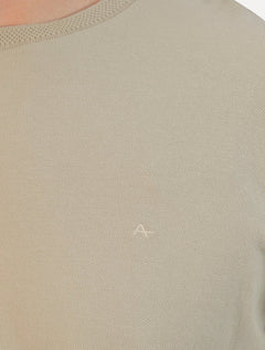 Camiseta Aramis Masculina Piquet Gola Retilinea Textura Cáqui Claro