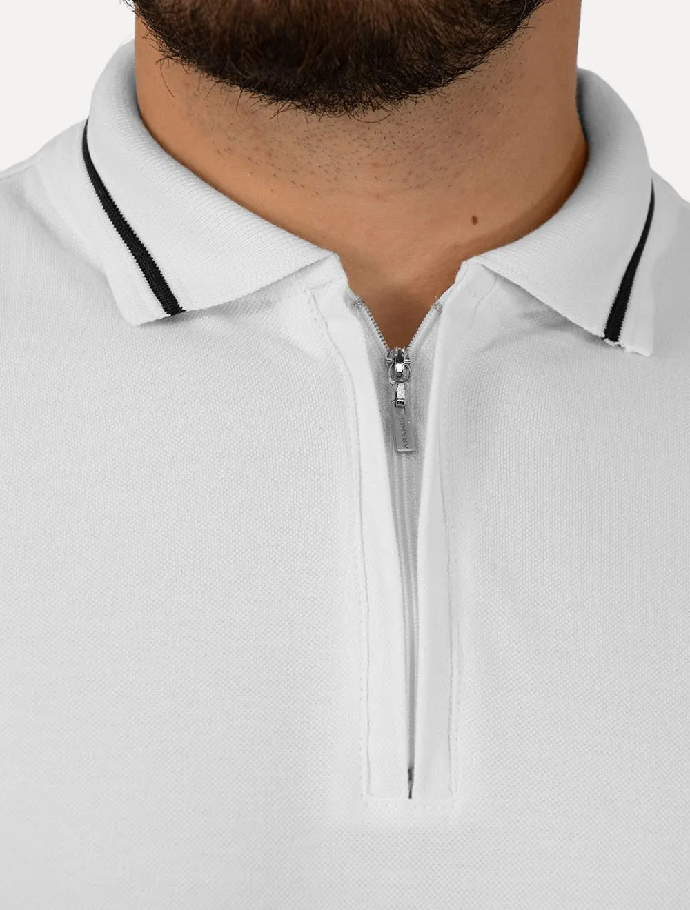Polo Aramis Masculina Piquet New Classic Zíper Branca