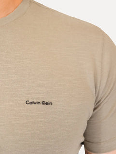 Camiseta Calvin Klein Masculina Flame New Logo Cáqui Médio