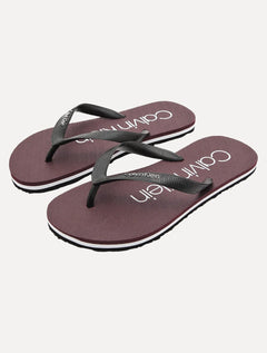 Chinelo Calvin Klein Jeans Swin Contrast Logo Re Issue Bordô