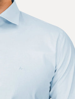 Camisa Aramis Masculina Regular Tricoline Liso Stretch Azul Claro