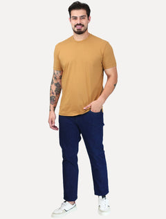 Camiseta K&J Black Cotton Flex Slim Caramelo