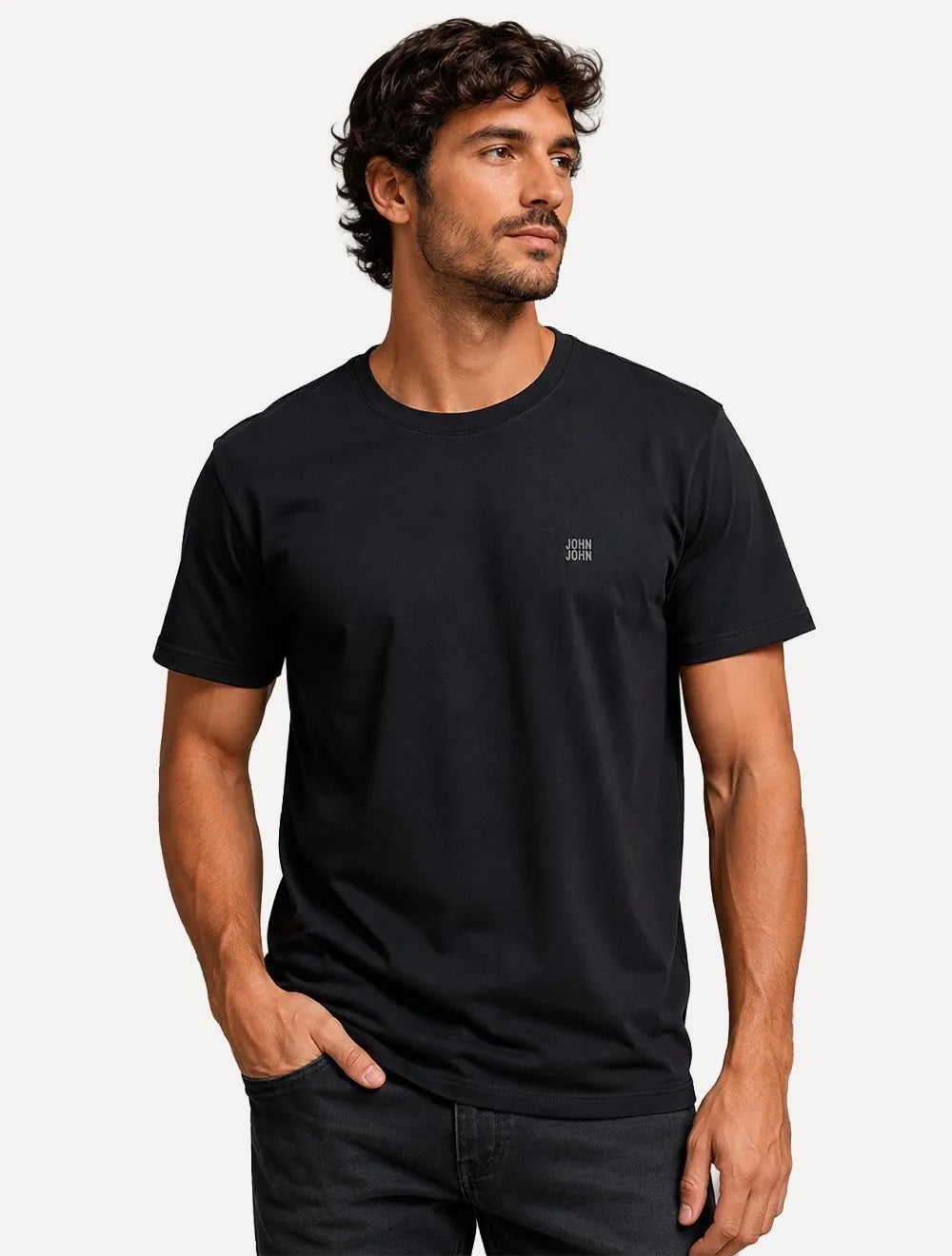 Camiseta John John Masculina Regular Fit Uno Black