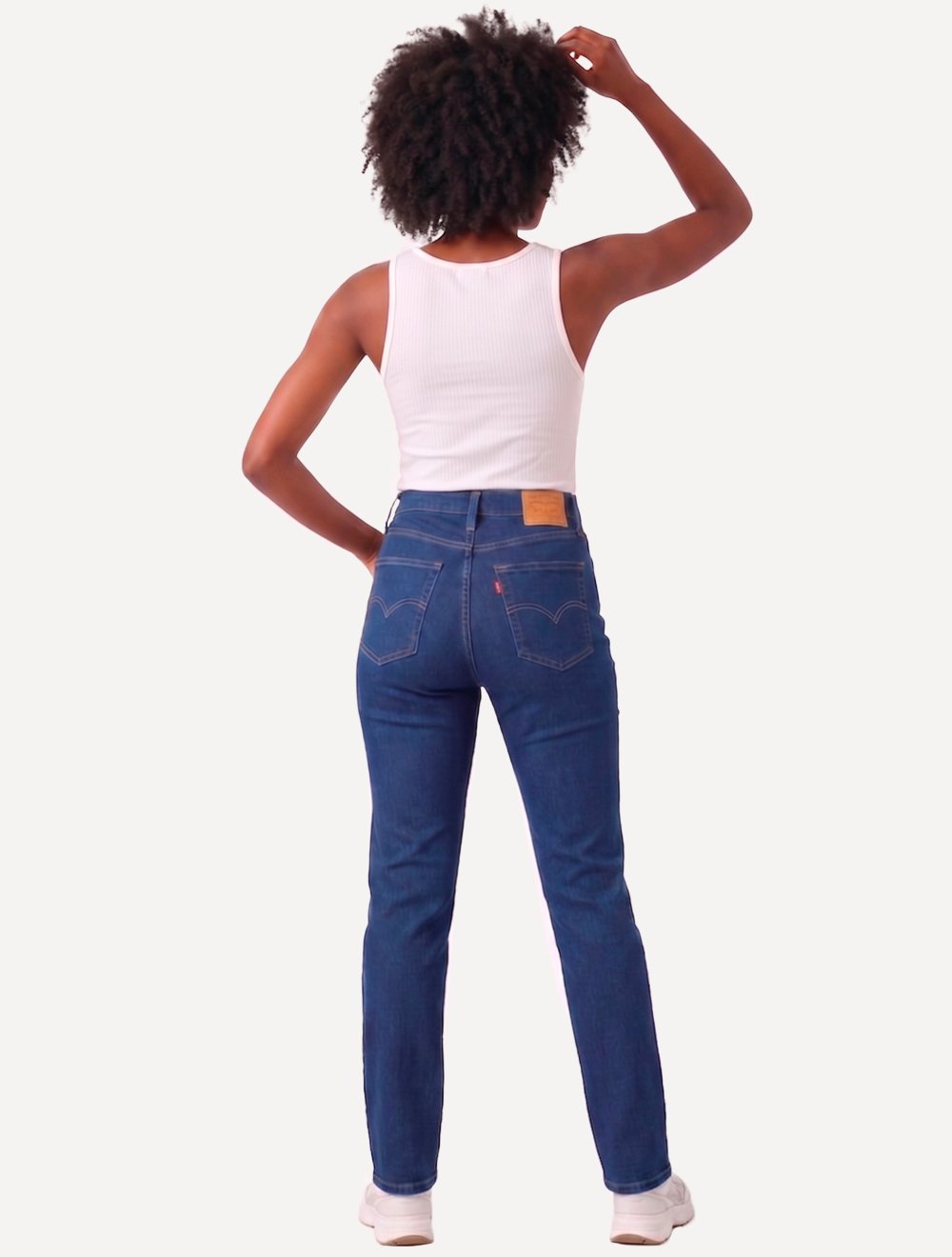 Calça Levis Jeans Feminina 724 Slim High Rise Straight Azul Marinho