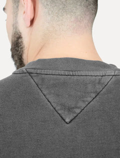 Moletom Tommy Jeans Masculino Relaxed C-neck Varsity Chumbo