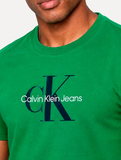 Camiseta Calvin Klein Jeans Masculina New Re Issue Frontal Logo Verde