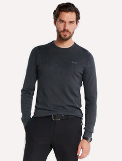 Suéter Calvin Klein Jeans Masculino Tricot C-Neck Silk Blend Chumbo Mescla