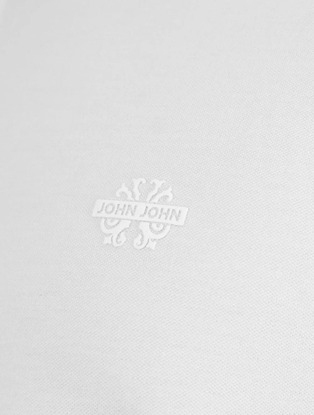 Polo John John Masculina Light Button Transfer Branca