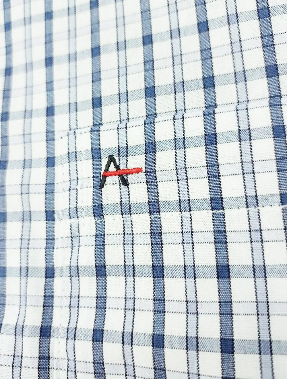 Camisa Aramis Masculina Regular Pocket Tricoline Xadrez Azul/Branca