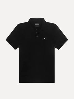Polo Emporio Armani Masculina Piquet Essential Micro Águia Preto