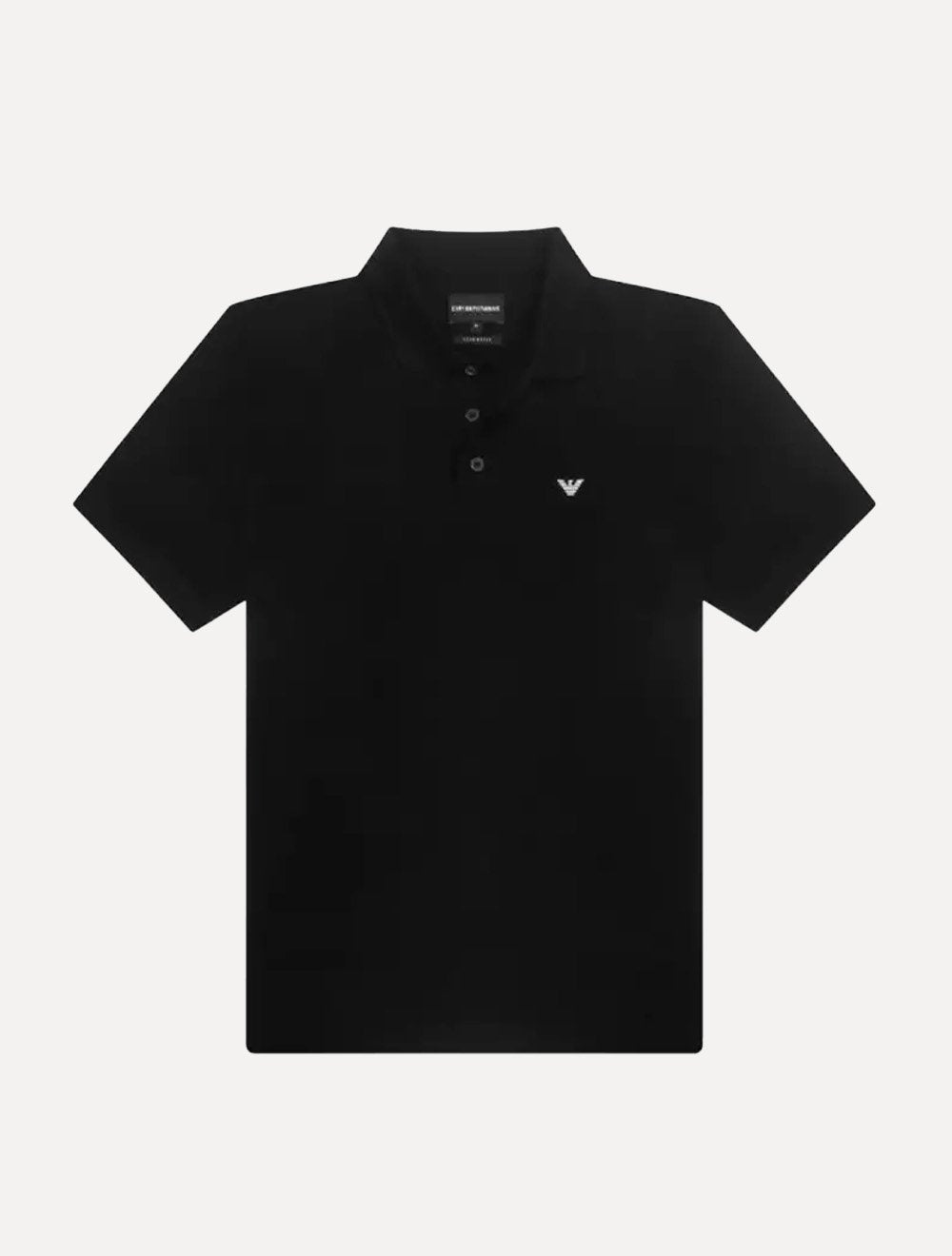 Polo Emporio Armani Masculina Piquet Essential Micro Águia Preto
