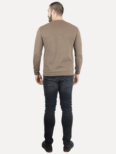 Moletom Dixen Masculino Crewneck Liso Marrom