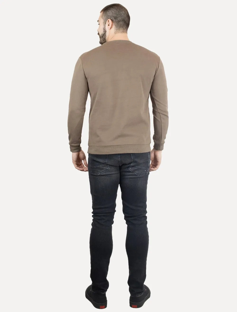 Moletom Dixen Masculino Crewneck Liso Marrom