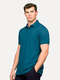 Camisa Polo Tommy Hilfiger Masculina Regular Piquet 1985 Azul Petróleo Mescla