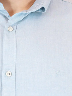 Camisa Aramis Masculina Regular Slim Linho Azul Clara