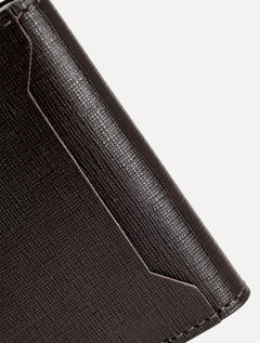 Carteira Aramis Masculina Couro Saffiano Vertical Marrom Café