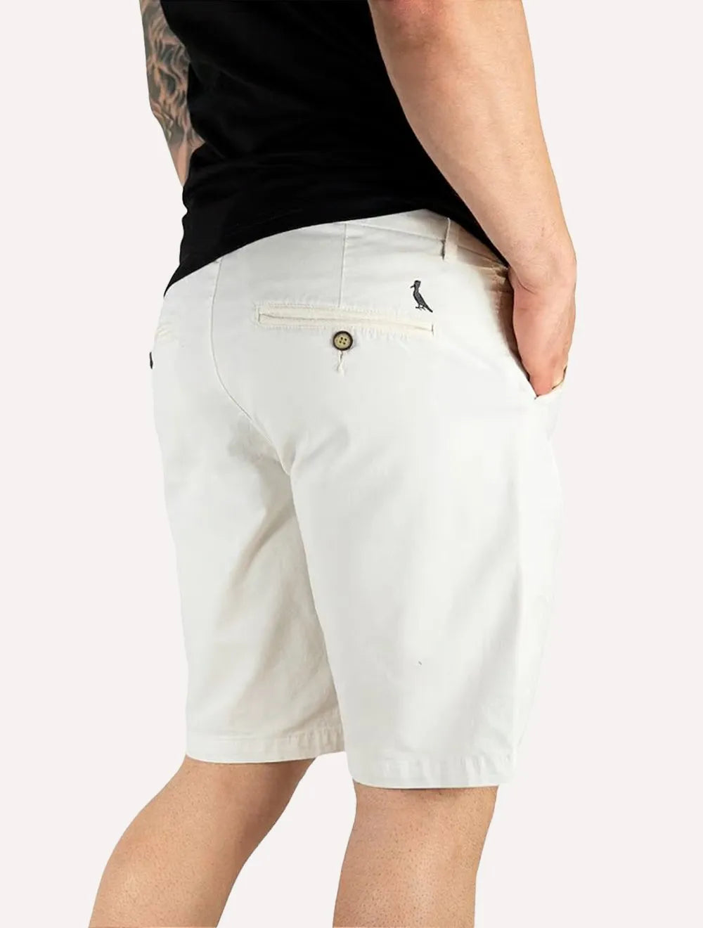 Bermuda Reserva Masculina de Sarja Casual Iron Off-White