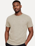 Camiseta Dudalina Regular Fit Listras Relevo Cáqui Claro