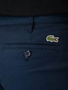 Bermuda Lacoste Masculina Sarja Slim Cotton Stretch Azul Marinho