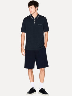 Polo Armani Exchange Masculina Regular Fit Jersey Azul Marinho