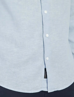 Camisa Aramis Masculina Regular Linho Algodão Azul Claro