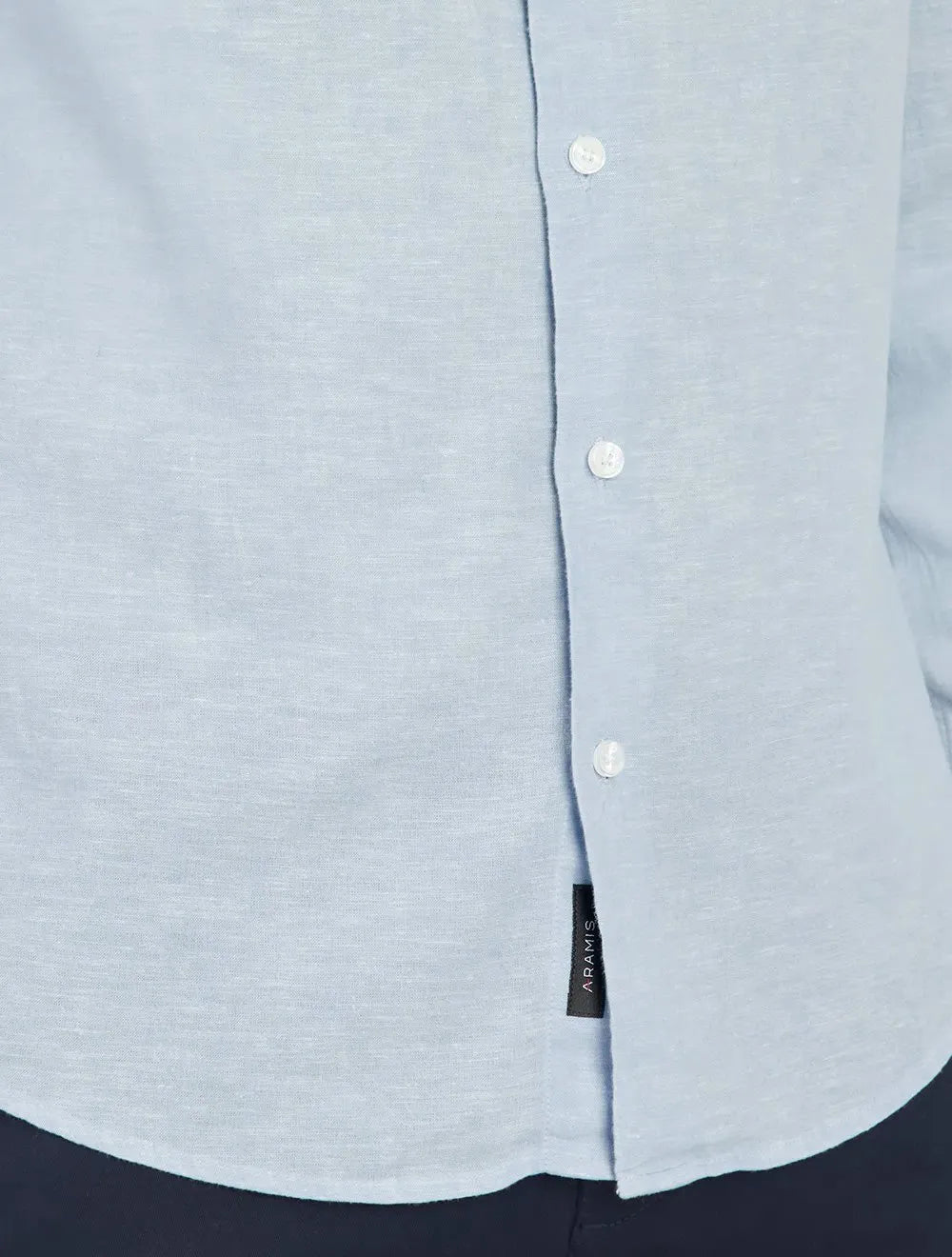 Camisa Aramis Masculina Regular Linho Algodão Azul Claro