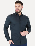 Camisa Dudalina Masculina Milano Tricoline Lisa Stretch Azul Marinho