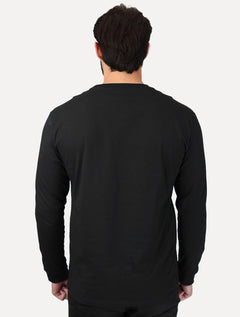 Camiseta Tommy Jeans Masculina Slim Manga Longa Linear Chest Preto