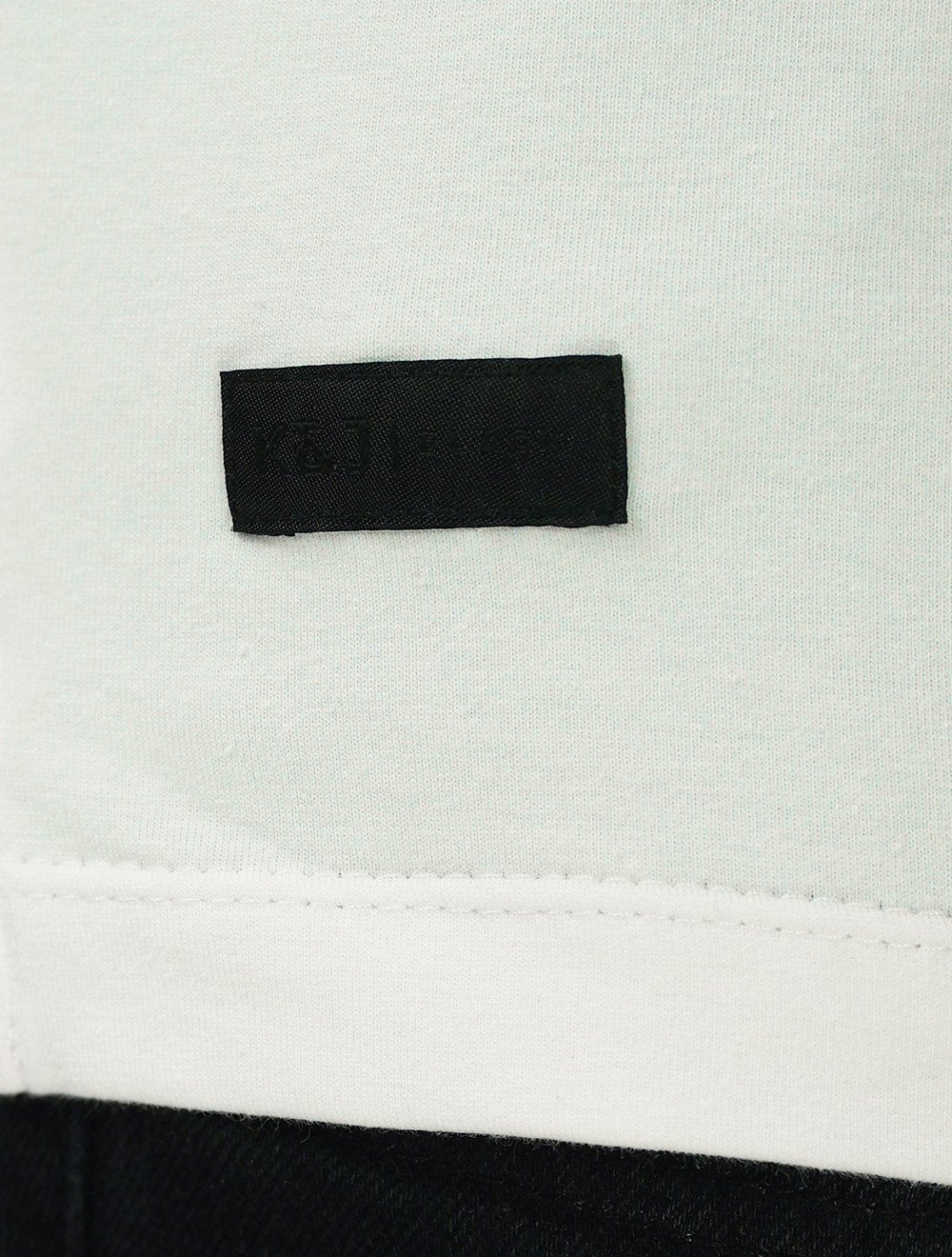 Camiseta K&J Black Cotton Flex Slim Off-White