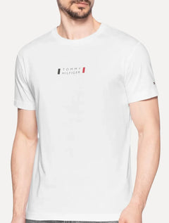 Camiseta Tommy Hilfiger Masculina Stack Center Brand Love Print Branca