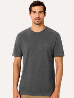 Camiseta Dudalina Regular Piquet Retilinea Cinza Escuro